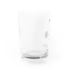しまめの青い石（白フチ） Water Glass :left