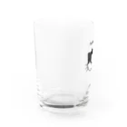 まるっともふもふ白黒にゃんずの鼻ちょび猫のグラス Water Glass :left