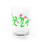 LalaHangeulの花咲く花道だけ歩こう　ハングルデザイン Water Glass :left