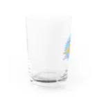 fumimicreativeのトリケラトプス　80年代風レトロポップな恐竜 Water Glass :left