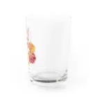 ねこやの茶トラ猫とマリーゴールド Water Glass :right