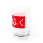 レトロゲーム・ファミコン文字Tシャツ-レトロゴ-のぬののふく 赤ボックスロゴ Water Glass :right