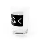 レトロゲーム・ファミコン文字Tシャツ-レトロゴ-のぬののふく 黒ボックスロゴ Water Glass :right