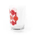 ハナドリカ SUZURI店の赤いかざぐるま（透） Water Glass :right