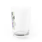 keeeeeep smilingの口紅を塗る女とスリスリする猫 Water Glass :right