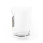 猫のイラスト屋さんのlien sumomomilk Water Glass :right