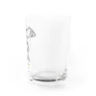 ビールとアート TM-3 Designの彫刻 × BEER（サモトラケのニケ）黒線画 Water Glass :right