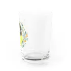 mariechan_koboの020 クロカミインコ(ハイブリッド)　オレンジ小花のリース Water Glass :right