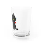 喫茶楽々の白黒猫ちゃん グラス右面