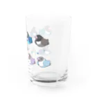 おりすの巣のアングリーラブバード　ボタンインコ達（ブルー） Water Glass :right