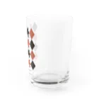 WKのミュージアムショップの左ヒラメに右カレイなアーガイル Water Glass :right