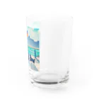 元ソムリエ今ソムリ絵あざらしば子のグッズ売り場の黒柴ふゆこと男子。小物 Water Glass :right