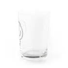 nijishokuninのなかいさんちのぶた(ありがとう)黒 Water Glass :right