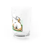 chizuruの柴犬落ちてる（茶）背景グリーン Water Glass :right