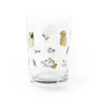 omamiの犬とお花柄 Water Glass :right