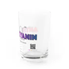 KNOWフードラジオのアントシアニン×化学構造式（Tシャツ；淡色） Water Glass :right