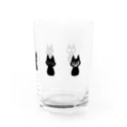 れもその小さいお店の5匹の猫【黒猫】 Water Glass :right