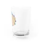 猫のきぬくんのお店のポメプーと青いガーベラ Water Glass :right