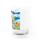 kazuyo online store【suzuri】　　　　　　　　　　　　　　　　　　　　　　　　　　　　　　　　　　　　　　　　　　　　　　　　　　　　　　　　　　　　　　　　の夏の向日葵と空 Water Glass :right