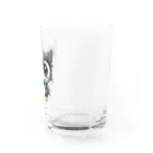 Vasetti_pressの蝶ネクタイをしたフクロウ Water Glass :right