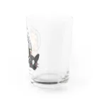 親父と猫のるるのガラス越しに Water Glass :right