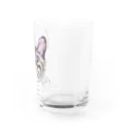 れいにゃん堂&れいにゃあ～と😺のチョークアートの見上げるサビ猫 Water Glass :right