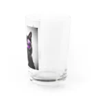 Moa_Mindの黒猫紫サングラス Water Glass :right