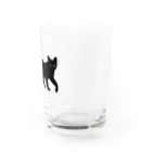 シンプルねこのあるく黒猫 Water Glass :right