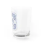 文鳥の千代丸と紅緒の千代と紅のアズレージョ風 Water Glass :right