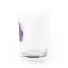 N SAUNA LOGOのネオン風花柄サウナロゴ11　花柄ver.4 Water Glass :right