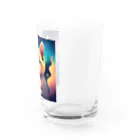 猫の憩い場の夜空を見つめる猫 Water Glass :right