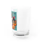 チワワ愛好家ショップのカラフルな夜のハロウィン・チワワ・フィエスタ Water Glass :right