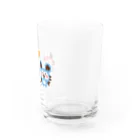 ミニマムユニヴァース@SUZURIのデビねこくんとデビねずちゃんと月のドット絵 グラス Water Glass :right