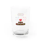 ミニマムユニヴァース@SUZURIのデビねこくんとデビねずちゃんとリンゴのドット絵 グラス Water Glass :right