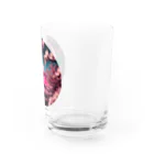 RetrowaveFlowerのRetrowaveFlowerー富士山ー Water Glass :right