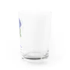 水色プリントの夢叶う青い薔薇 Water Glass :right