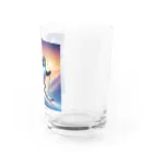 Yumexのスキーをするペンギンのペーくん Water Glass :right