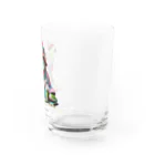 はらペコチャンネルのおしゃれなカエル（赤チェック） Water Glass :right