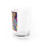 サイケデリックな世界のpsychedelicなヒョウ Water Glass :right