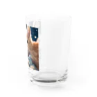みゅうのぬいぐるみと猫ちゃんのショット Water Glass :right