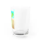 ファンシーTシャツ屋の砂漠の太陽とサボテン Water Glass :right