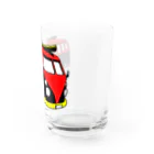 ファンシーTシャツ屋のレッド&ブラックのビーチバス Water Glass :right