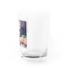 ニコちゃんのご飯の前で座り込む仕草の猫 Water Glass :right