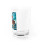 猫と紡ぐ物語の波が高くても自由自在にサーフィンを楽しむ猫 Water Glass :right