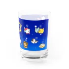 もふもふ堂の十二（十三）星座の夢溢れる猫デザイン Water Glass :right