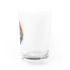 MirofuruDesignの抽象的なライオンスプラッシュTシャツ Water Glass :right