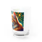 Ama'sのトラ猫Thinking Time Water Glass :right