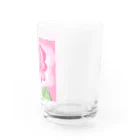 ピンク系水彩画のピンクのバラ Water Glass :right