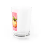 金運上昇金のリンゴの恋愛運アップの金のリンゴとピンクのクローバー Water Glass :right