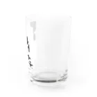 クマやんDesign図のシャチ群 Water Glass :right